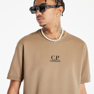 C.P. Company Light Fleece Short Sleeve Sweatshirt Lead Gray